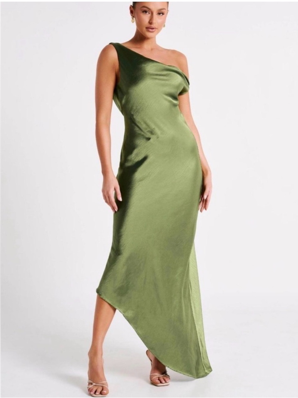 Meshki Yvette Slip Dress with Asymmetrical Hem